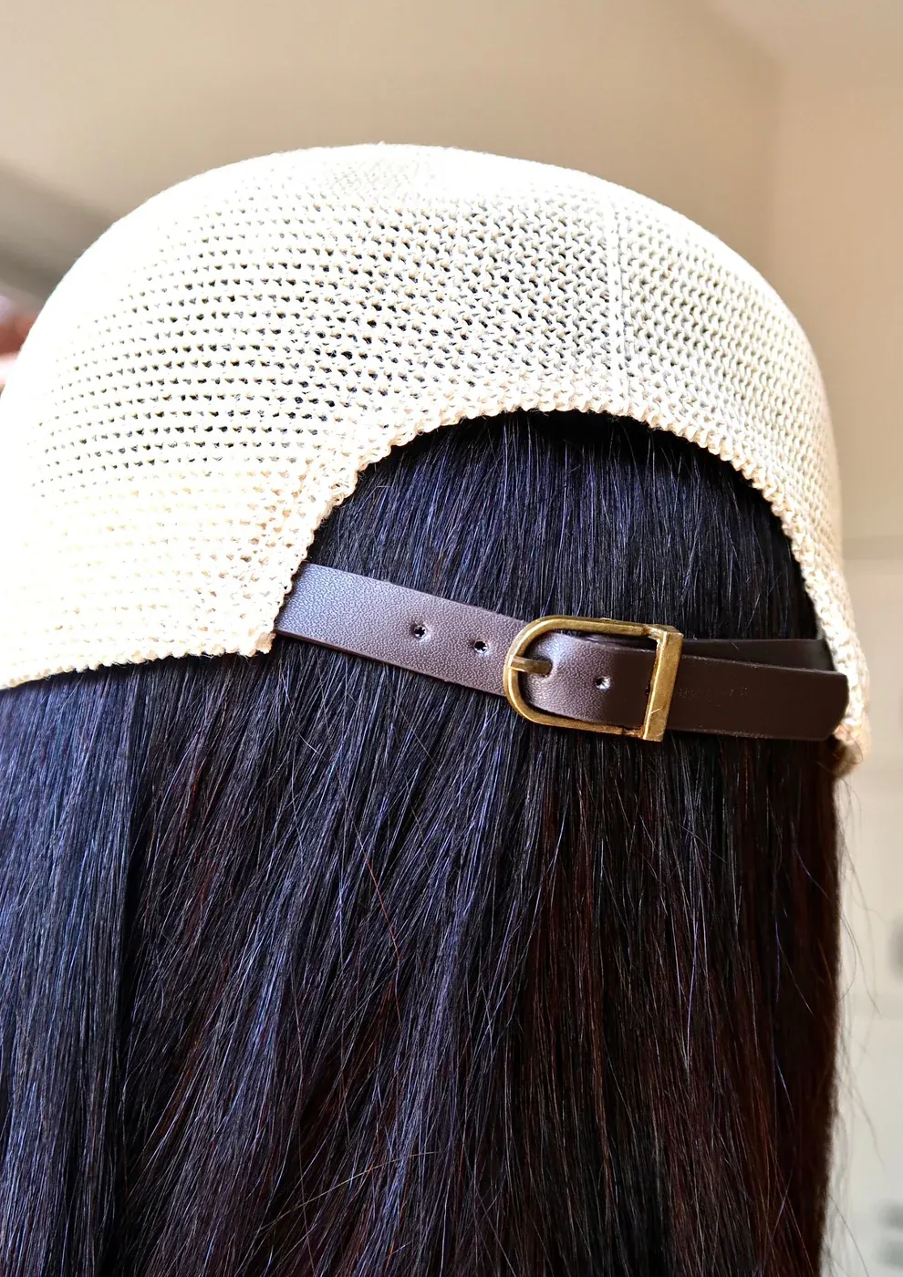 Cream cap hat gold