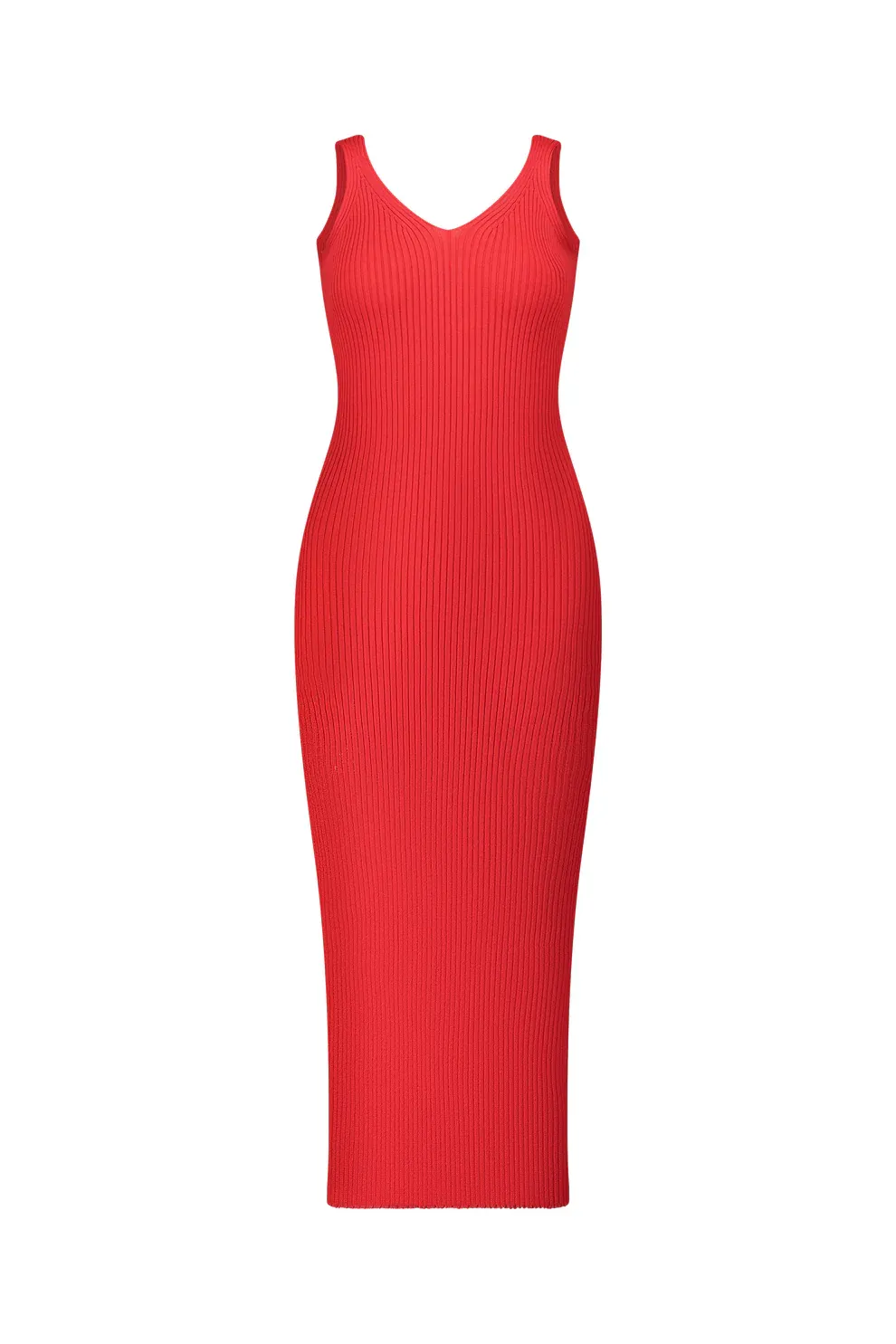 שמלה ריב אדומה צמודה