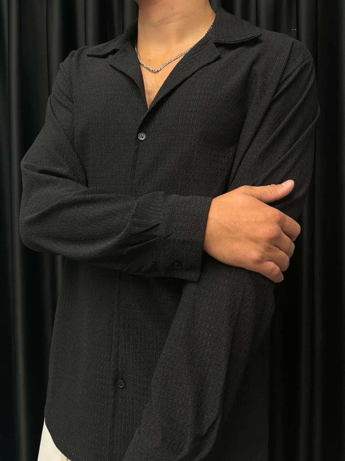 מכופתרת בד וופל