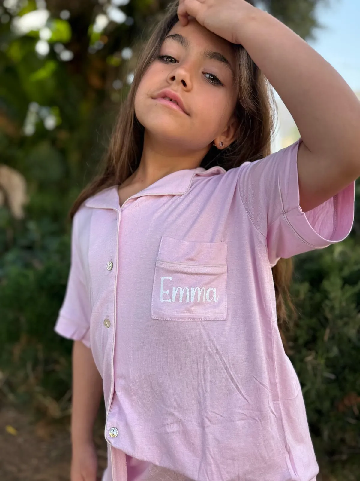 סט פיג’מה מכופתרת לילדות MINI