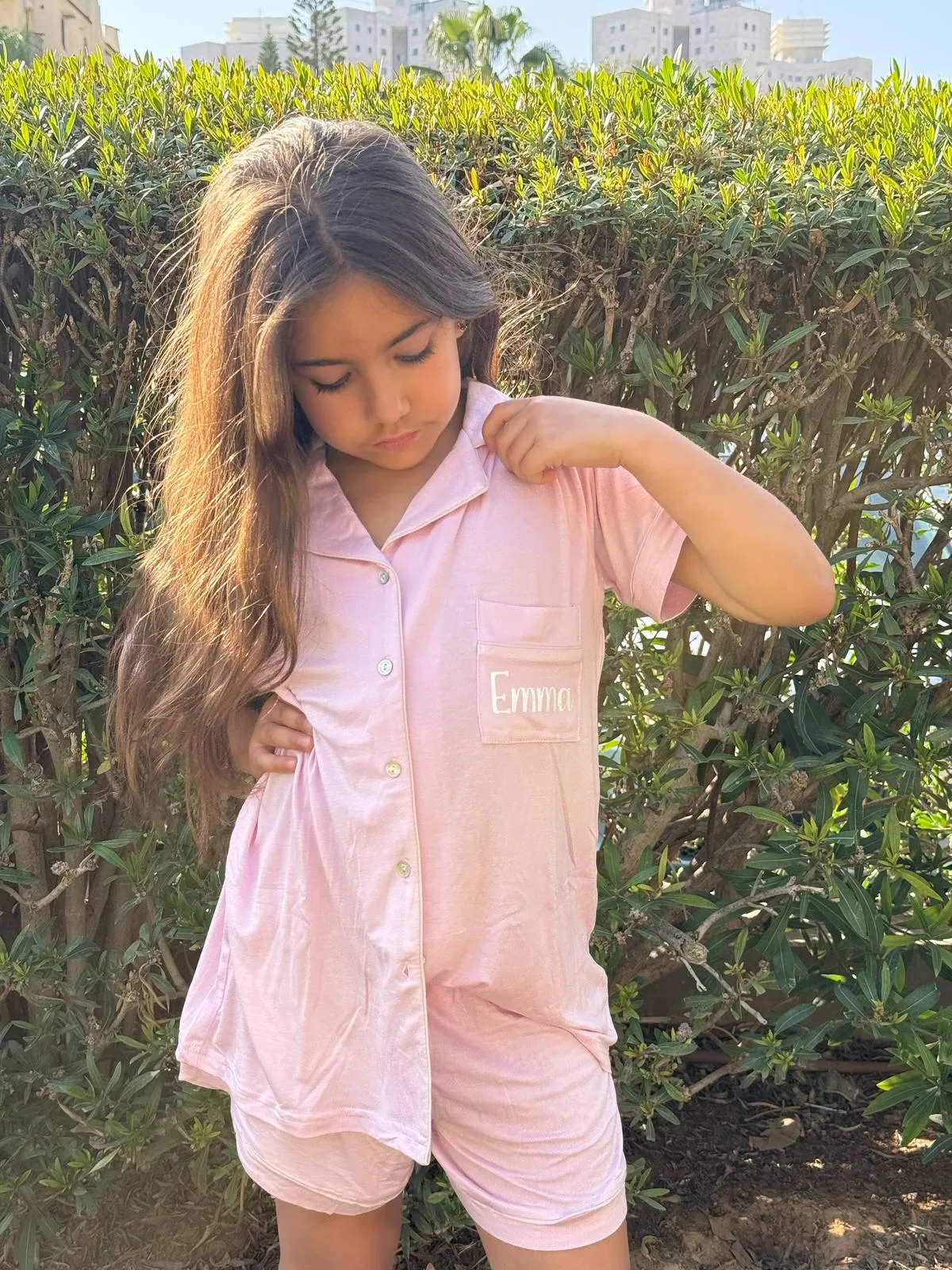 סט פיג’מה מכופתרת לילדות MINI