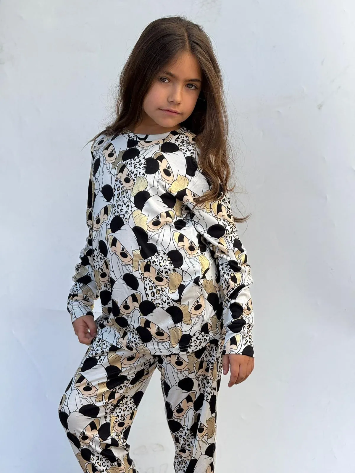 סט פיג’מה ארוכה דקה MICKEY ROYAL