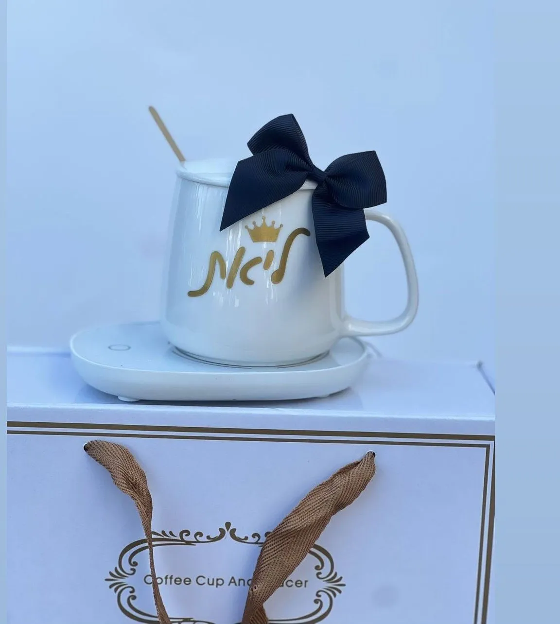 כוס + פלטת חימום + מיתוג שם