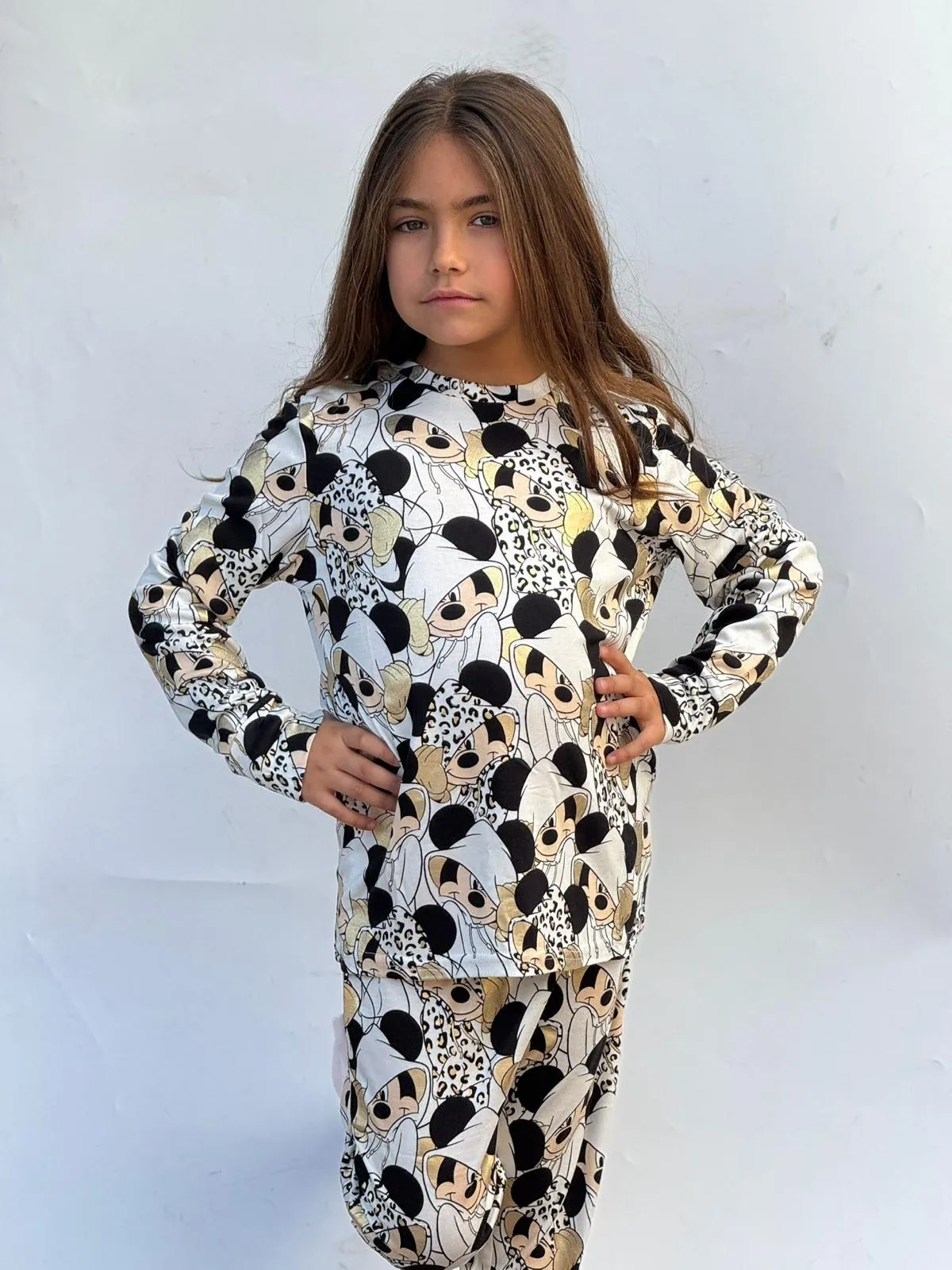 סט פיג’מה ארוכה דקה MICKEY ROYAL