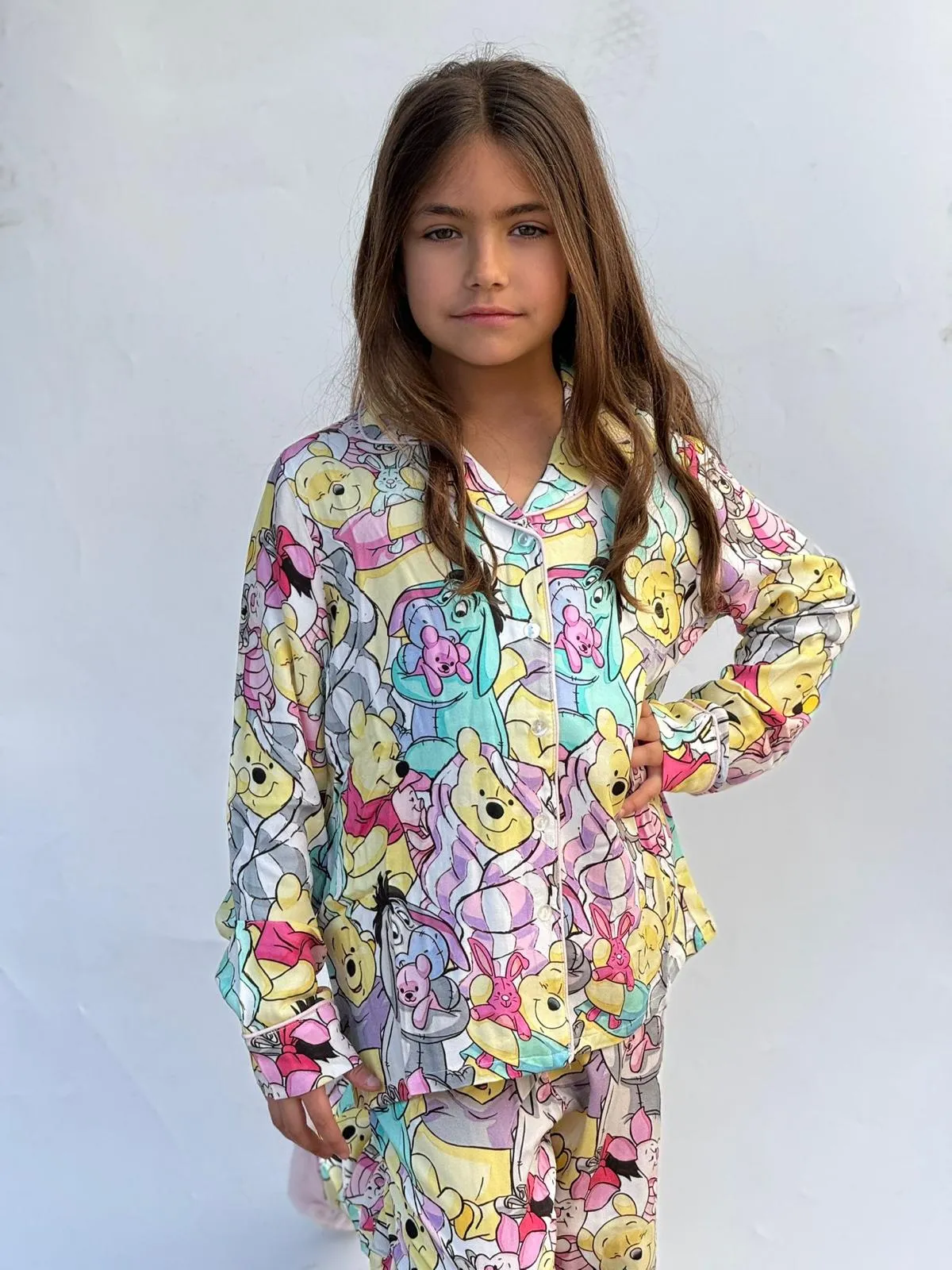 סט פיג’מה מכופתרת דקה POOH