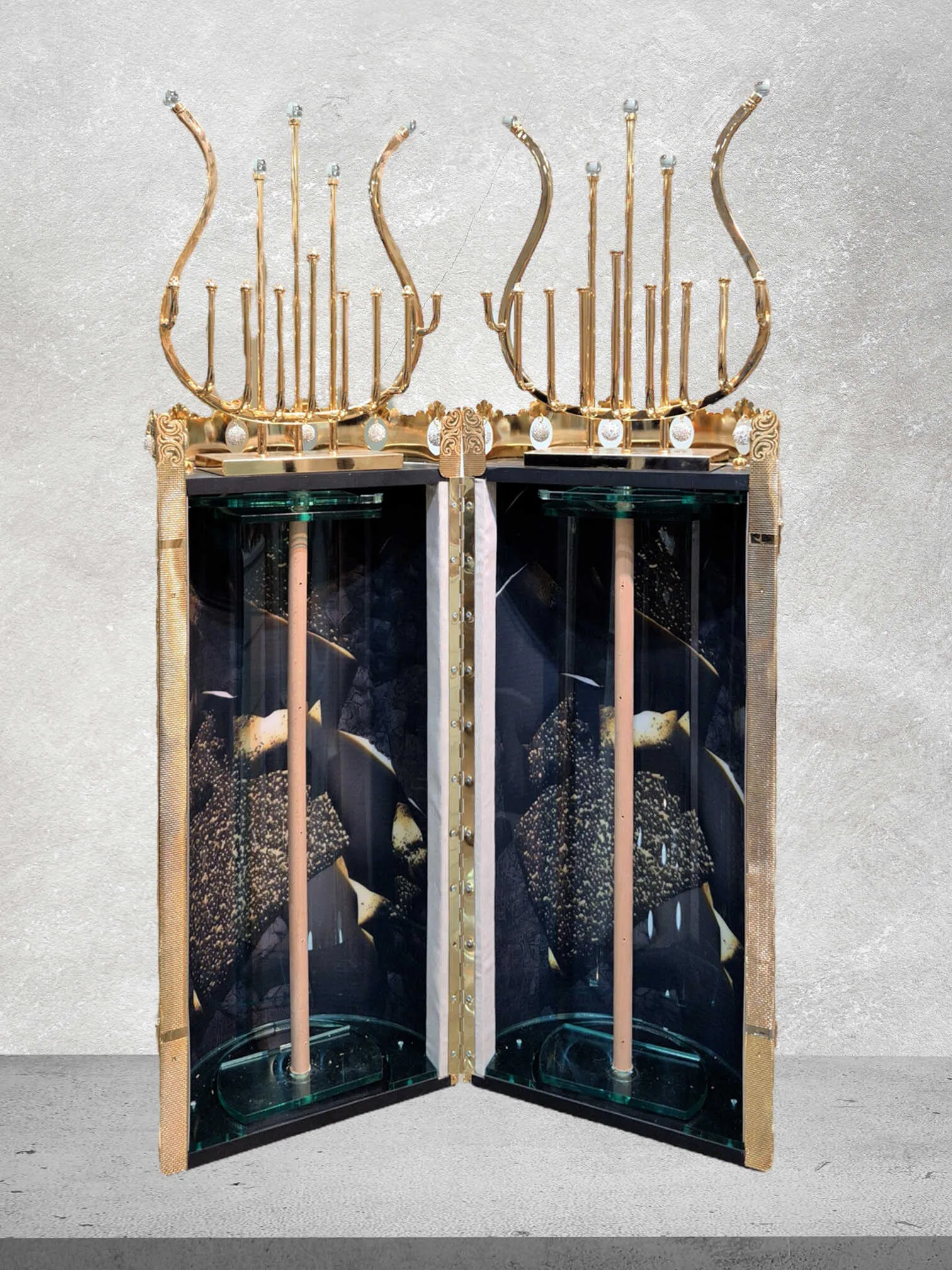 תיק לספר תורה דגם "נבל דוד המלך" זהב