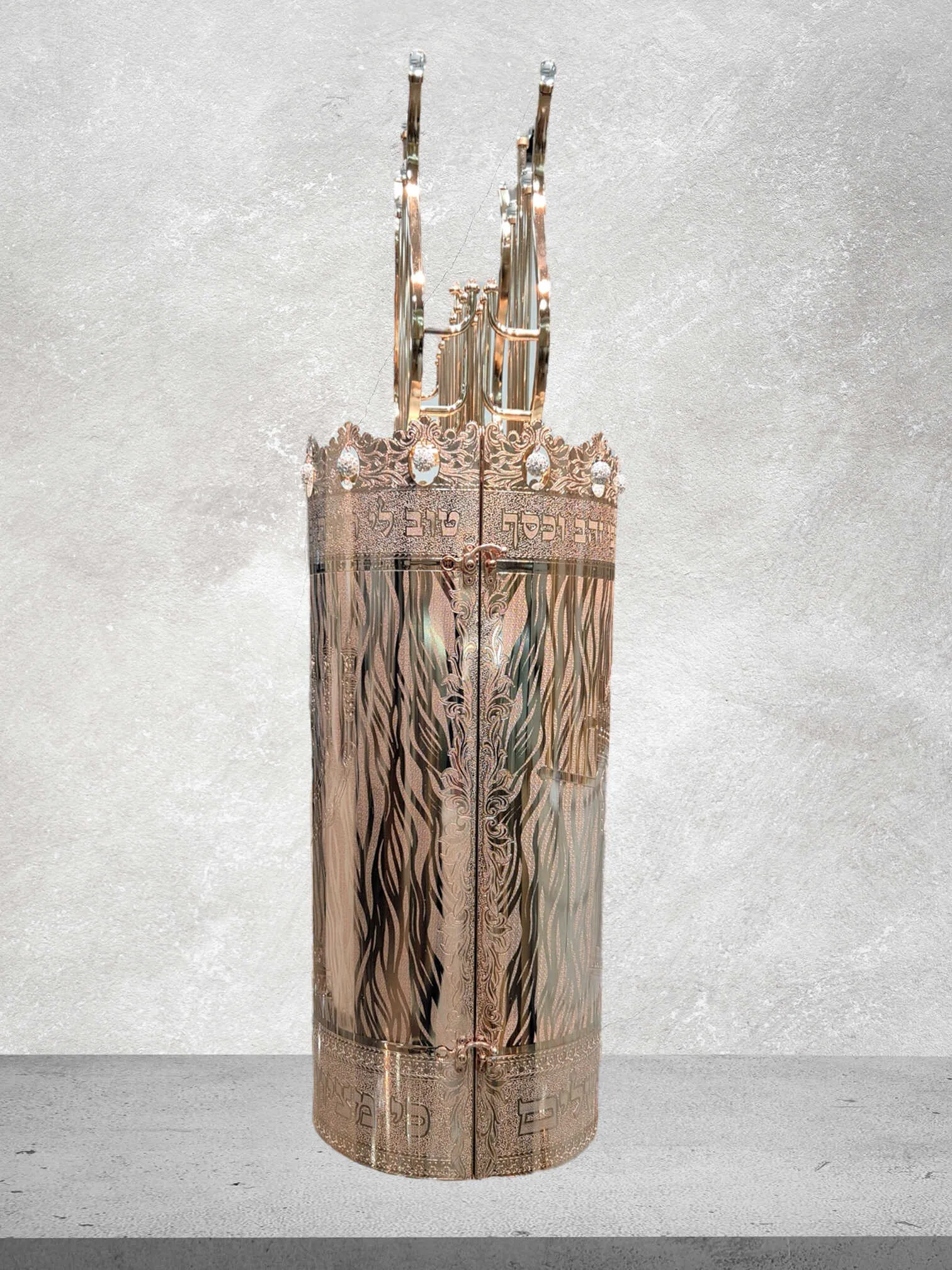 תיק לספר תורה דגם "נבל דוד המלך" רוז גולד