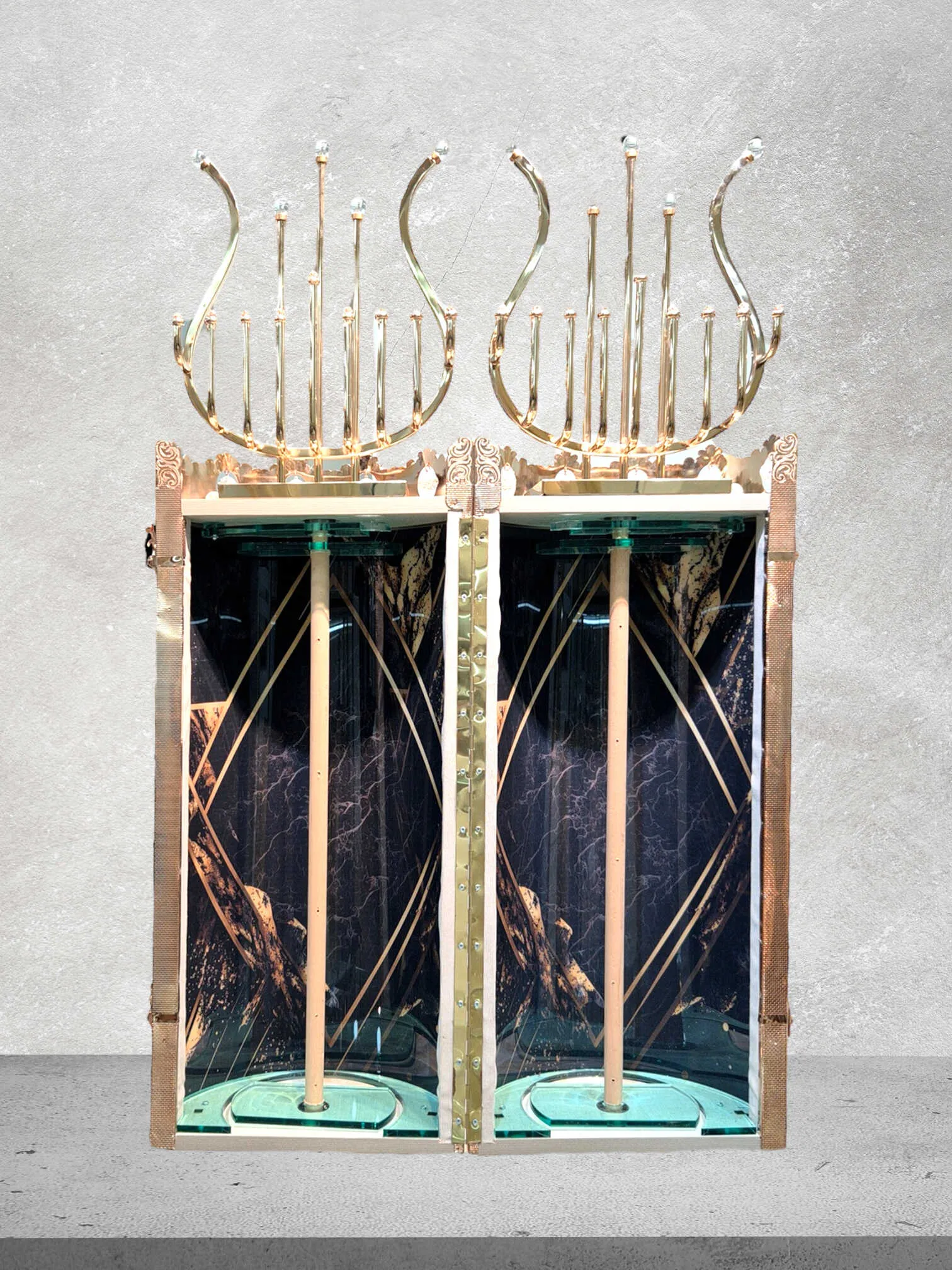 תיק לספר תורה דגם "נבל דוד המלך" רוז גולד