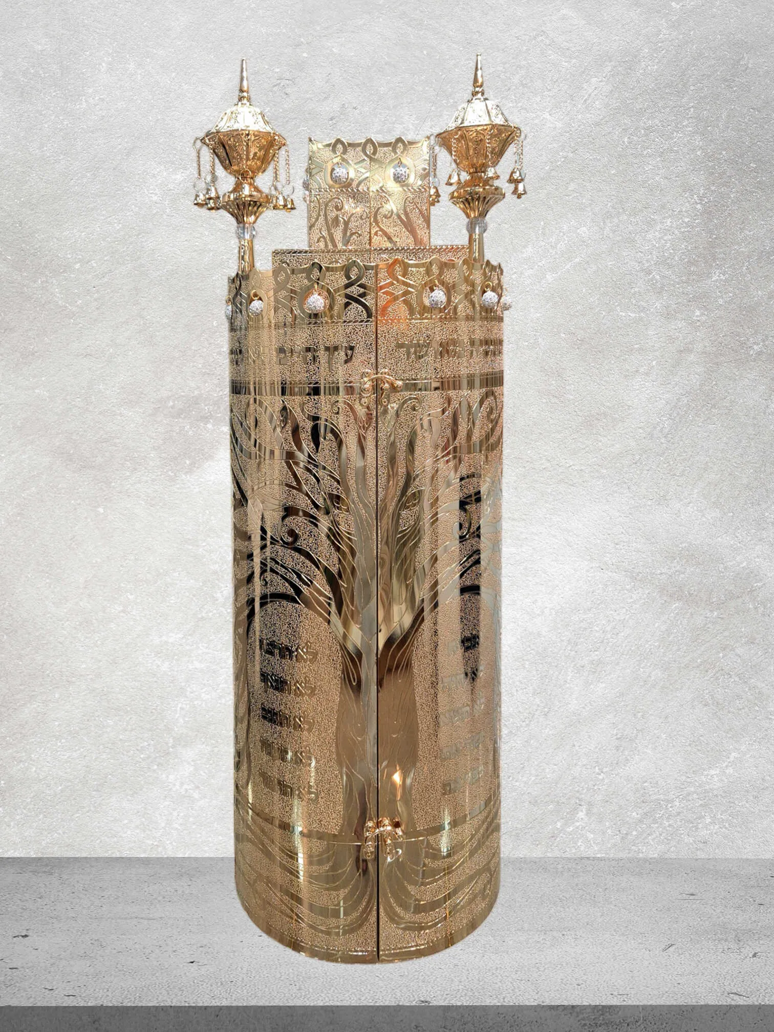 תיק לספר תורה פרימיום דגם "עץ חיים" רוז גולד