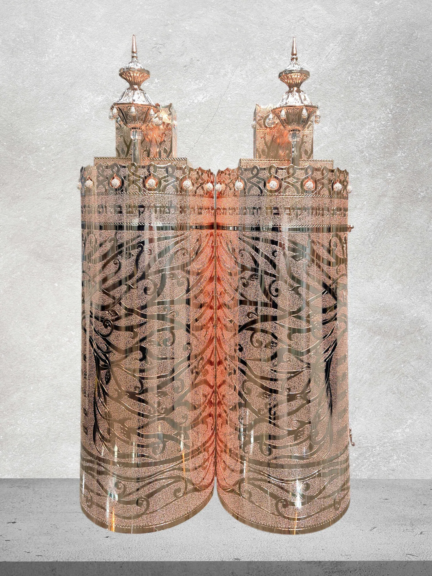 תיק לספר תורה פרימיום דגם "עץ חיים" רוז גולד