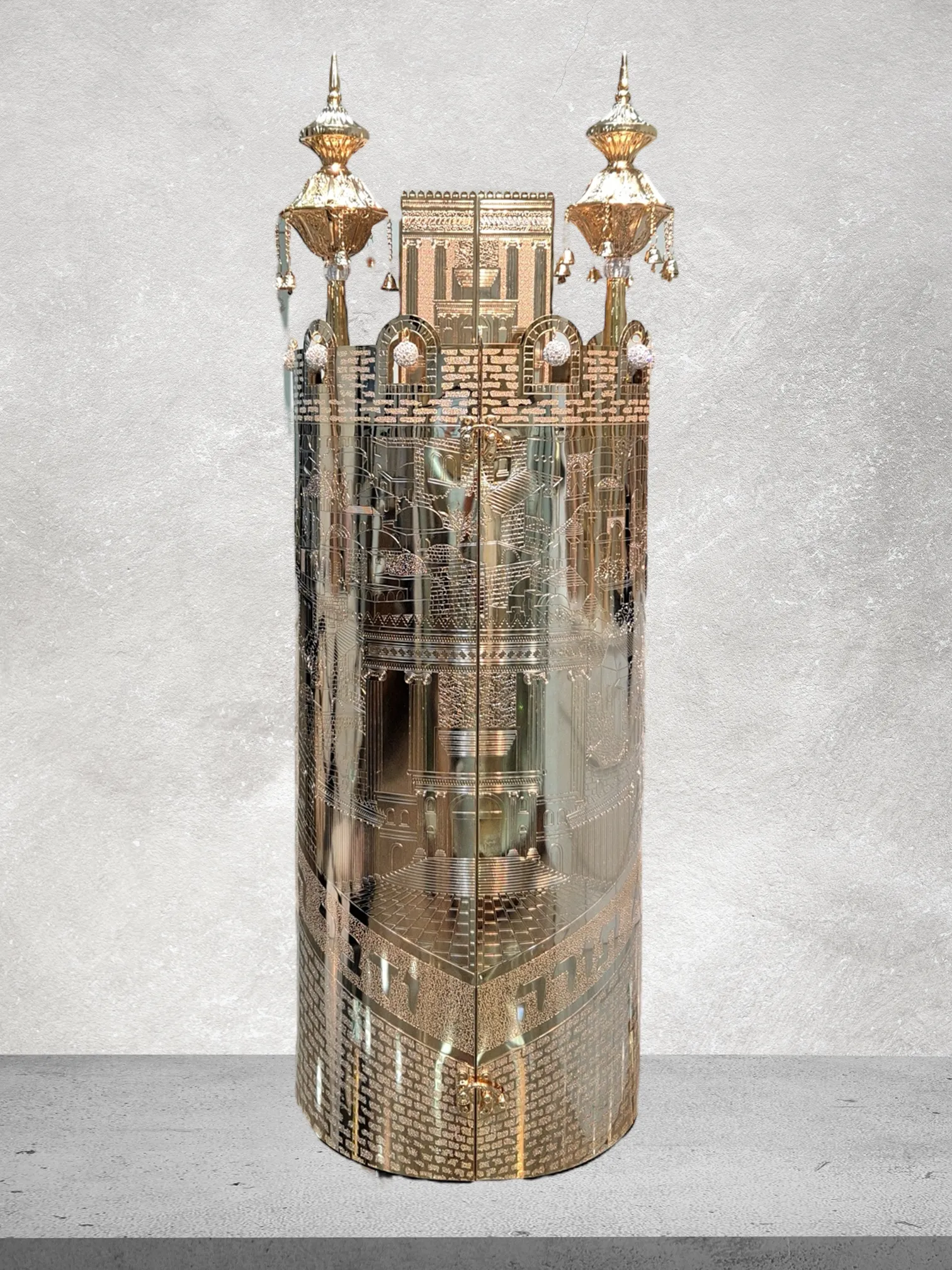 תיק לספר תורה פרימיום דגם “ירושלים” ציפוי זהב טהור