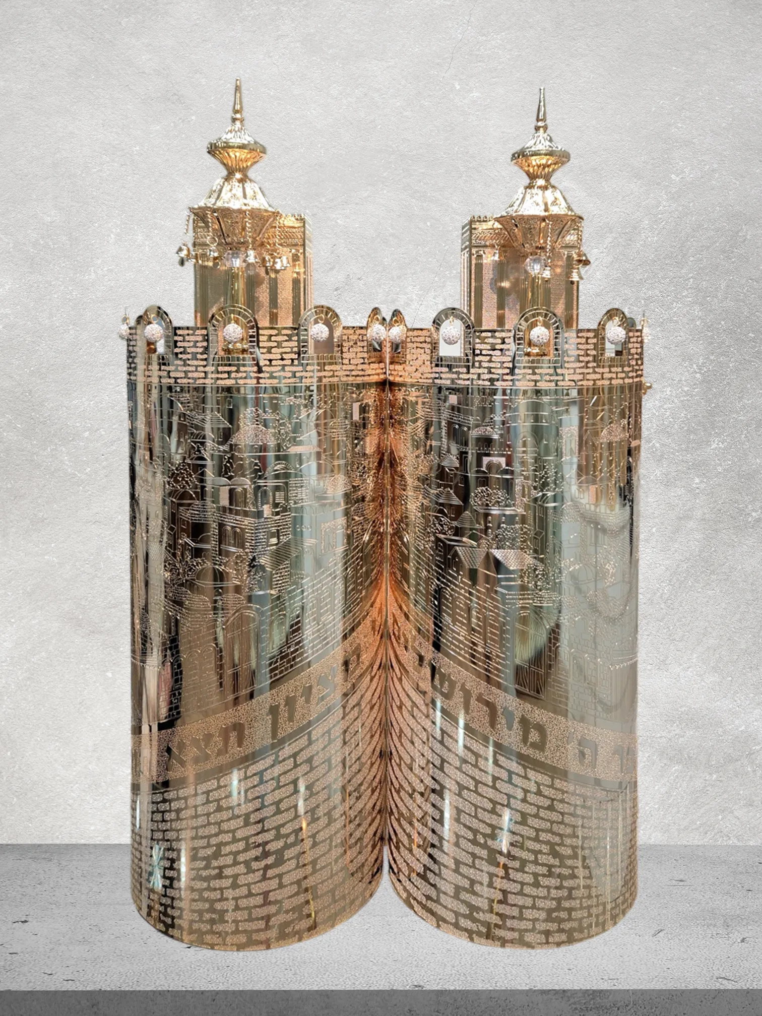 תיק לספר תורה פרימיום דגם “ירושלים” ציפוי זהב טהור