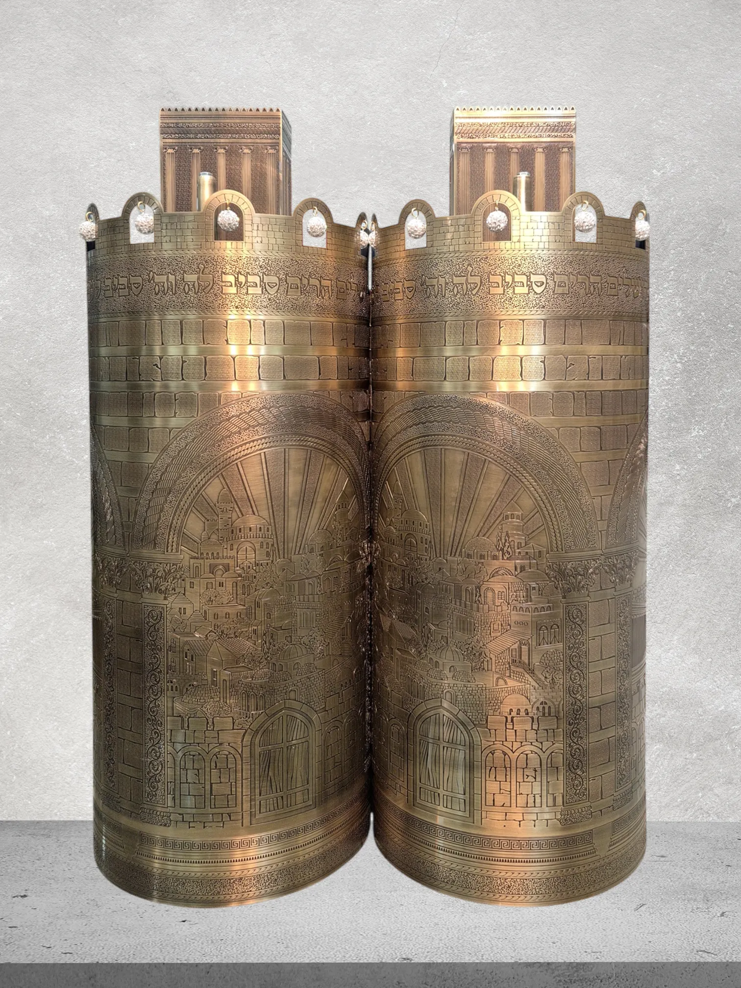 תיק לספר תורה פרימיום דגם “ירושלים” זהב מושחר