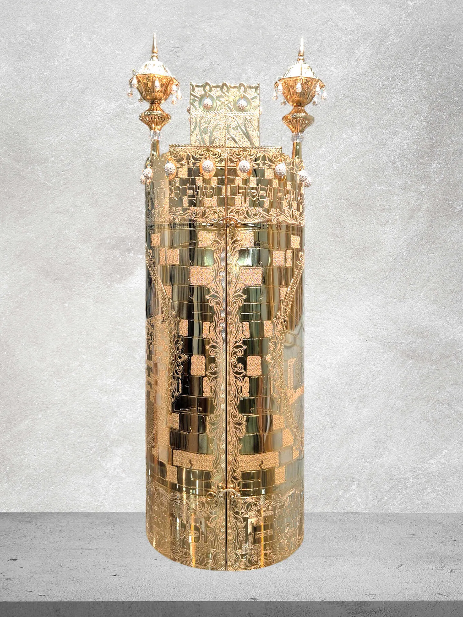 תיק לספר תורה דגם "כותל זהב " ציפוי זהב טהור