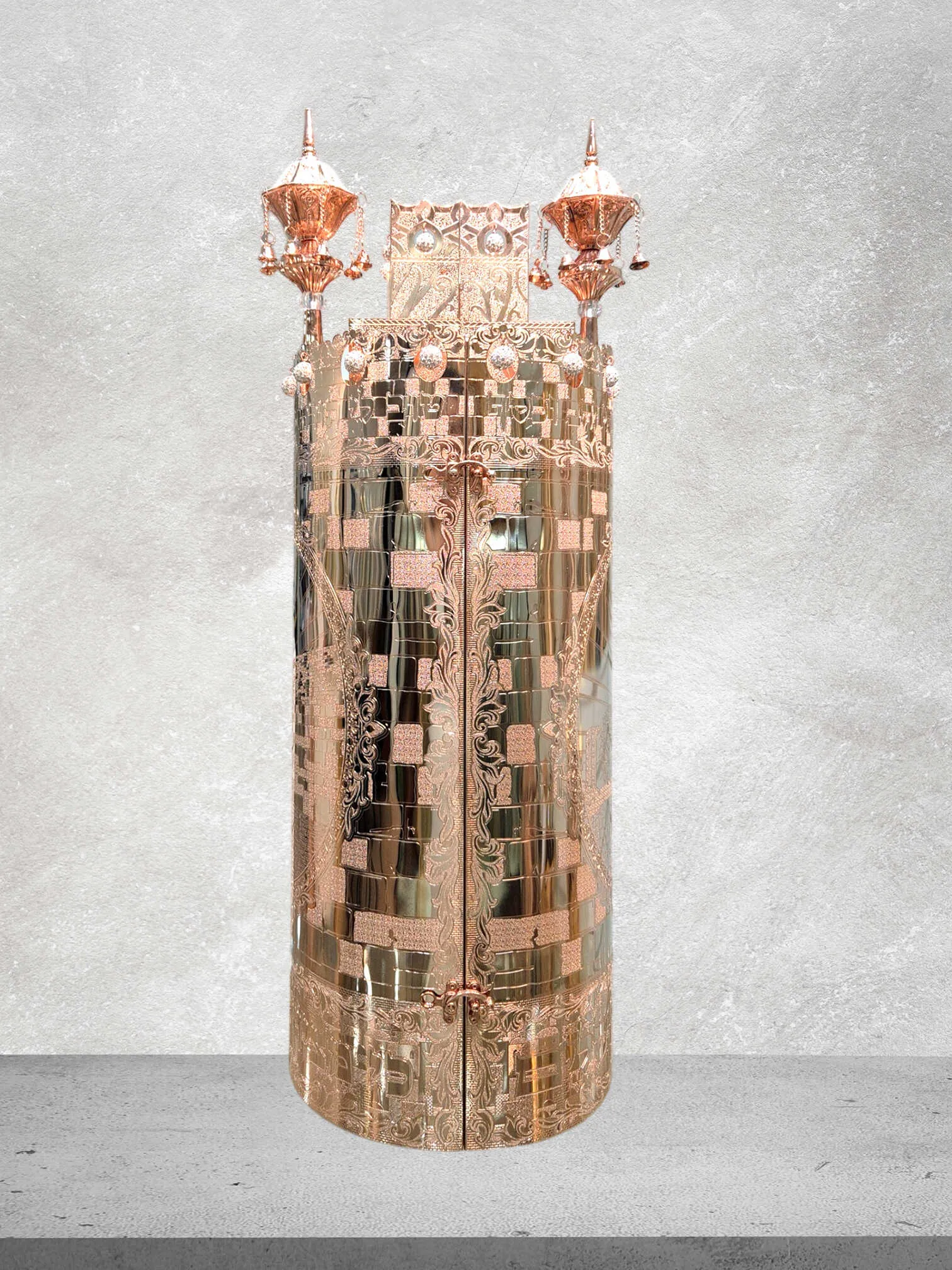 תיק לספר תורה דגם "כותל" רוז גולד