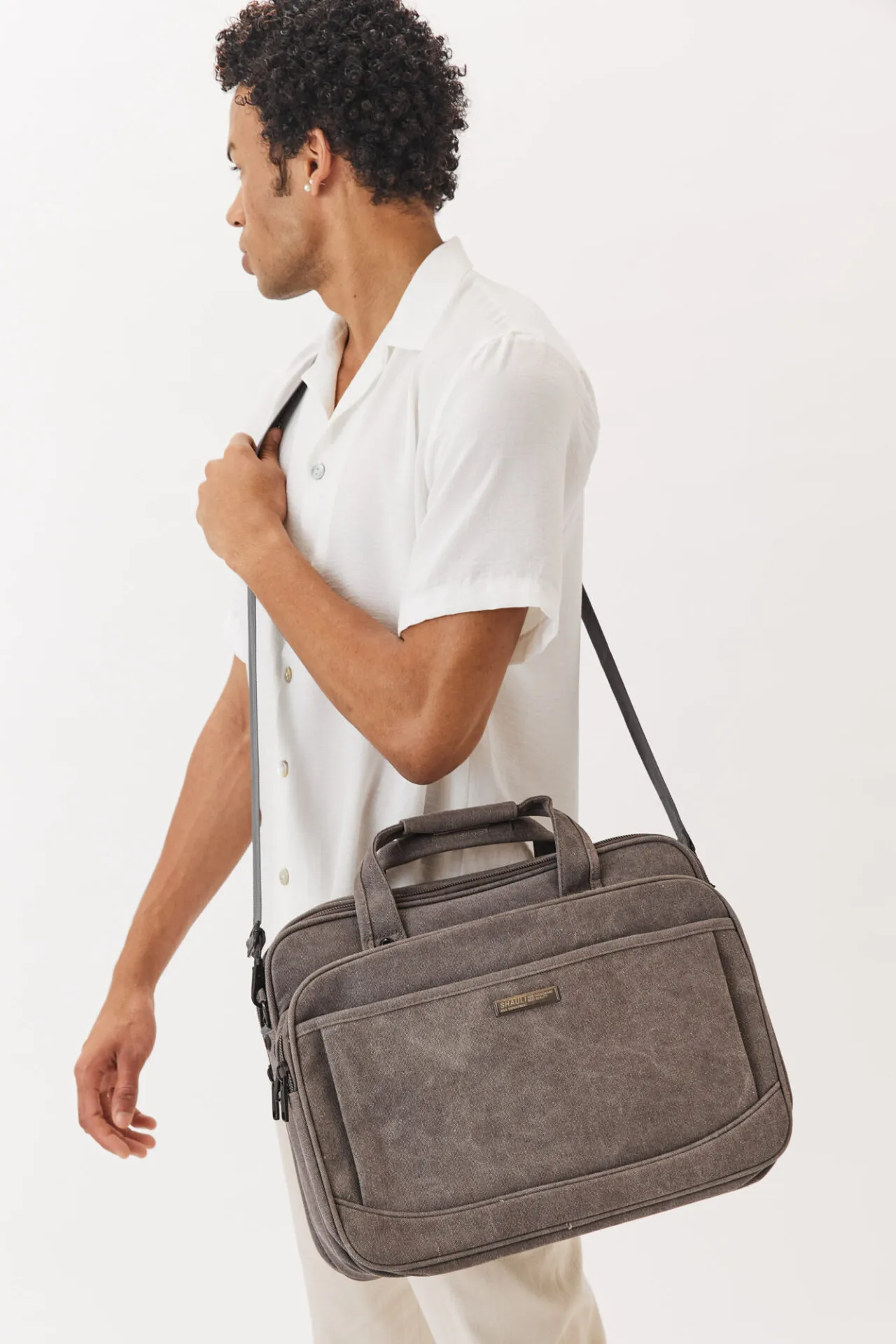 תיק מחשב קנבס NO.1- אפור